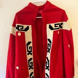 Unique vintage wool Mexican cape